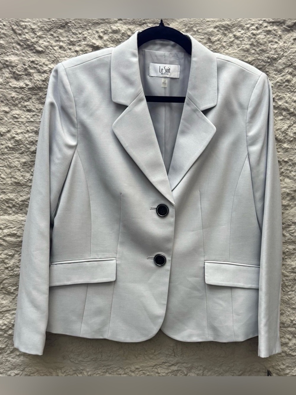 Le Suit Petite Light Gray Blazer Jacket Size 12P NWT Career Office